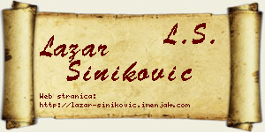 Lazar Šiniković vizit kartica